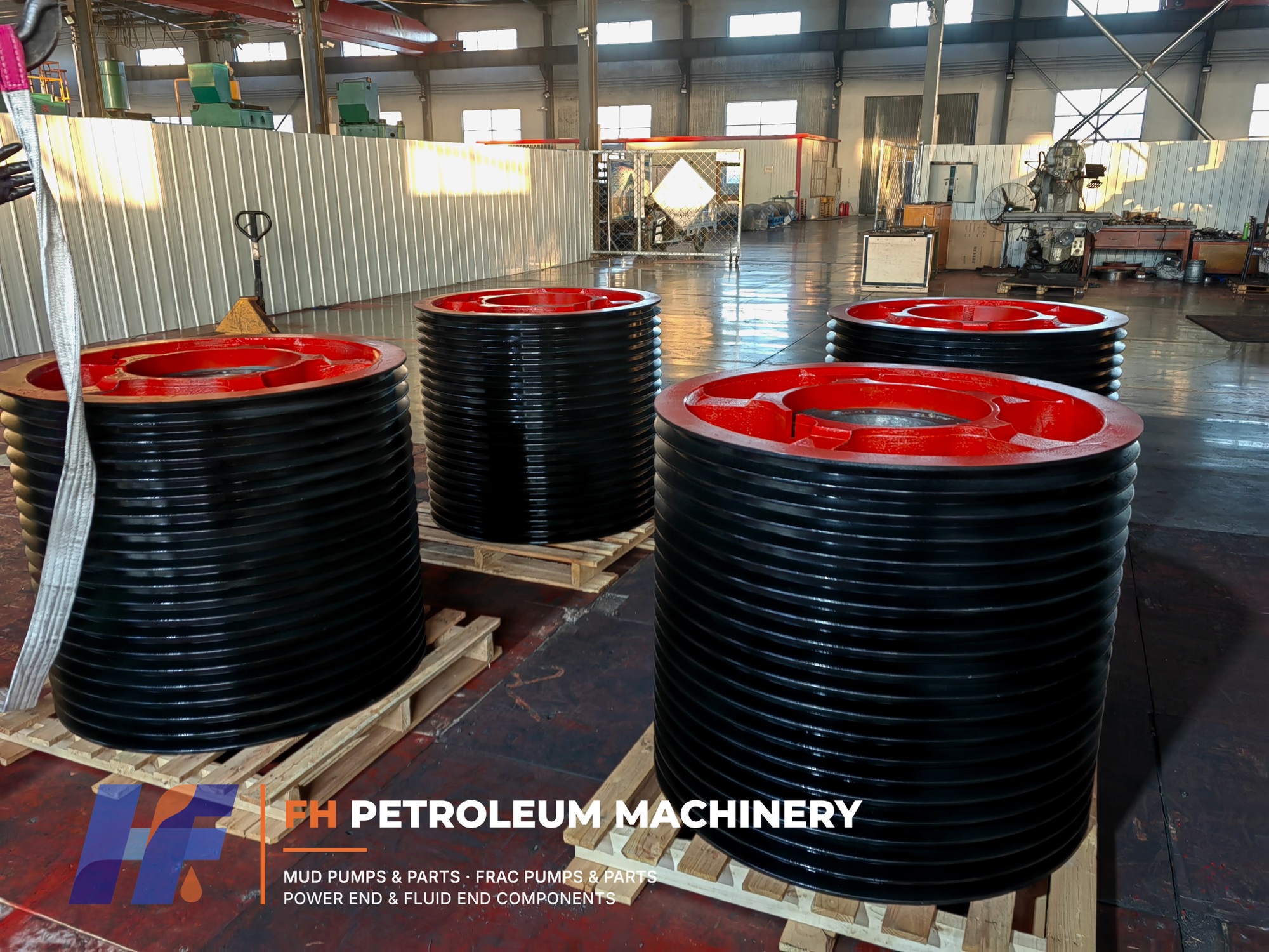 Lot de poulies de courroie de pompe à boue finies chez FH Petroleum